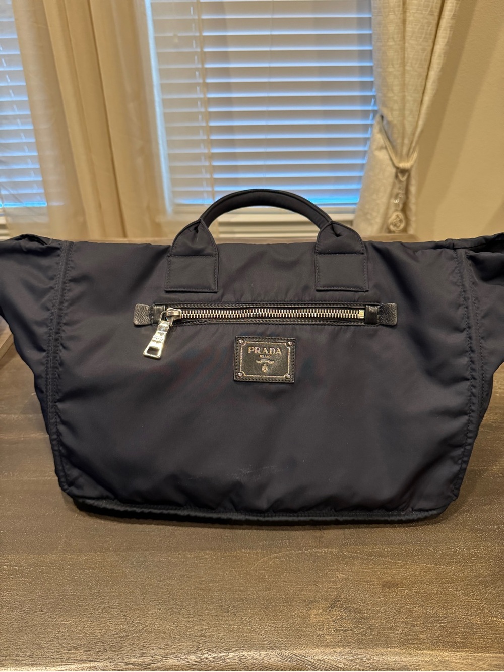 PRADA Tessuto Nylon Line - Black and Blue LGE/ X- Large Tote Handbag - Picture 14 of 14